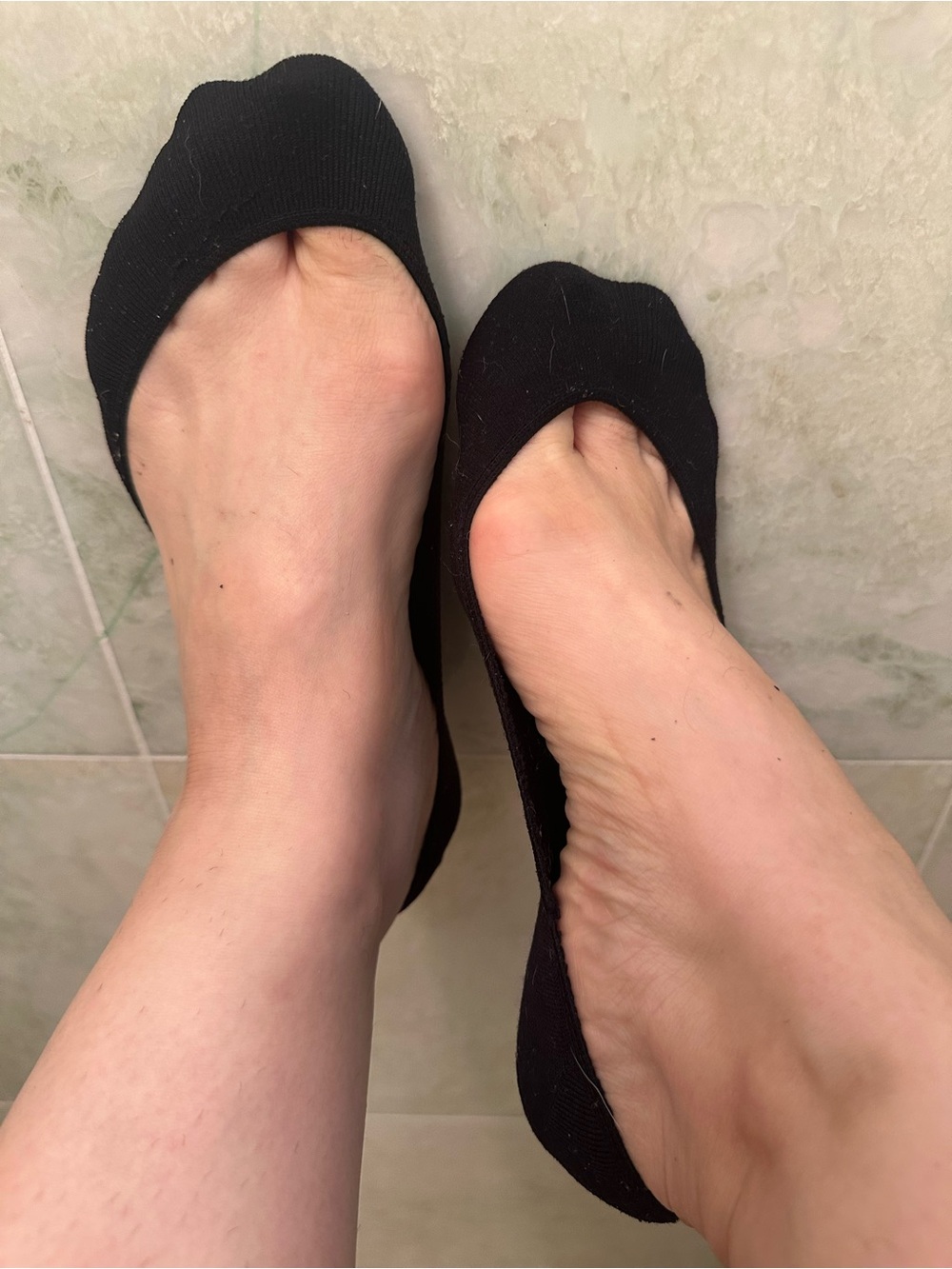 Black No-Show Cotton Liner Socks for Women